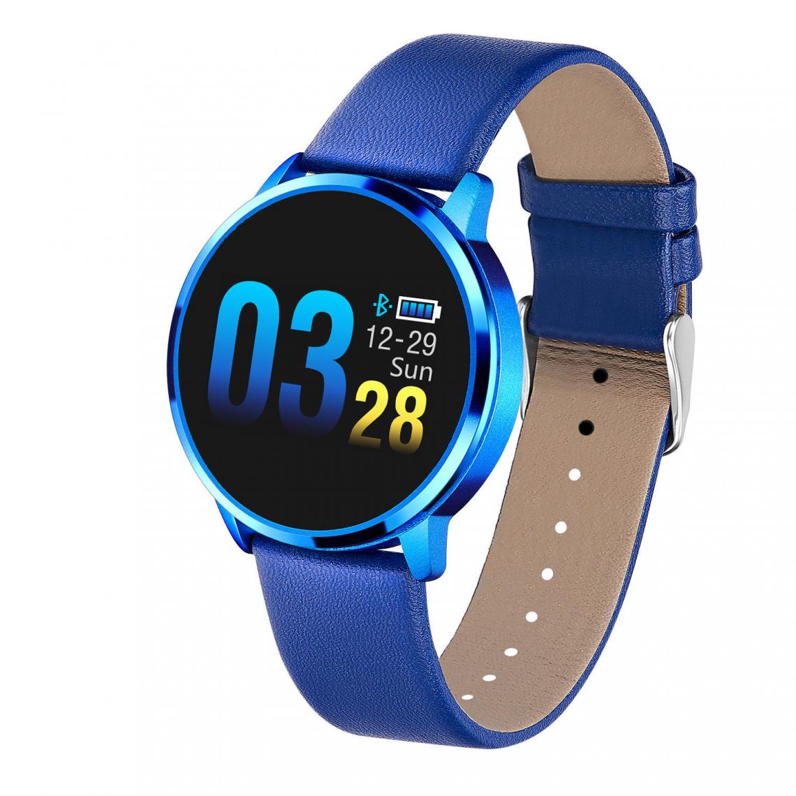 Chronotech Montres - Q8 Smart WatchColor Screen Smartwatch Women Fashion Fitness Tracker Heart Rate Monitor for Android IOS(Blue) - Montre connectée