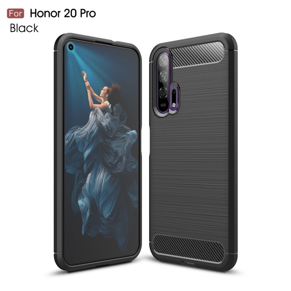 Wewoo - Coque Souple TPU en fibre de carbone pour Huawei Honor 20 Pro Noir - Coque, étui smartphone