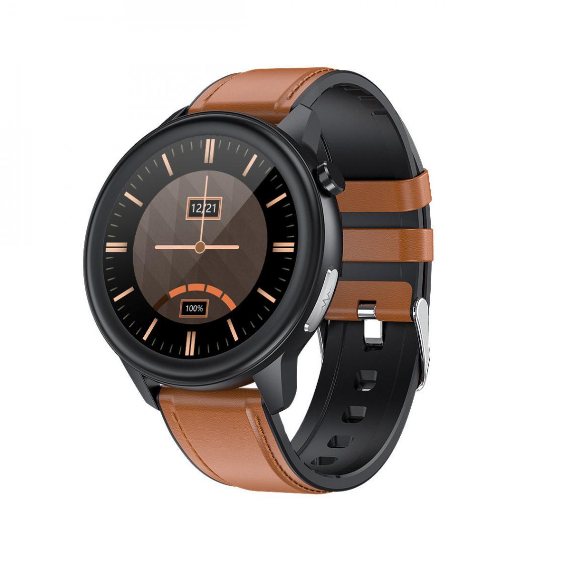 Chronotech Montres - Chronus Smart Watch, Fitness Tracker With Heart Rate Monitor Step Counter Sleep Monitor, 1.3 inch Touch Screen IP68 Waterproof Sport Watch For Women Men Compatible With Android IOS Phones(Brown) - Montre connectée