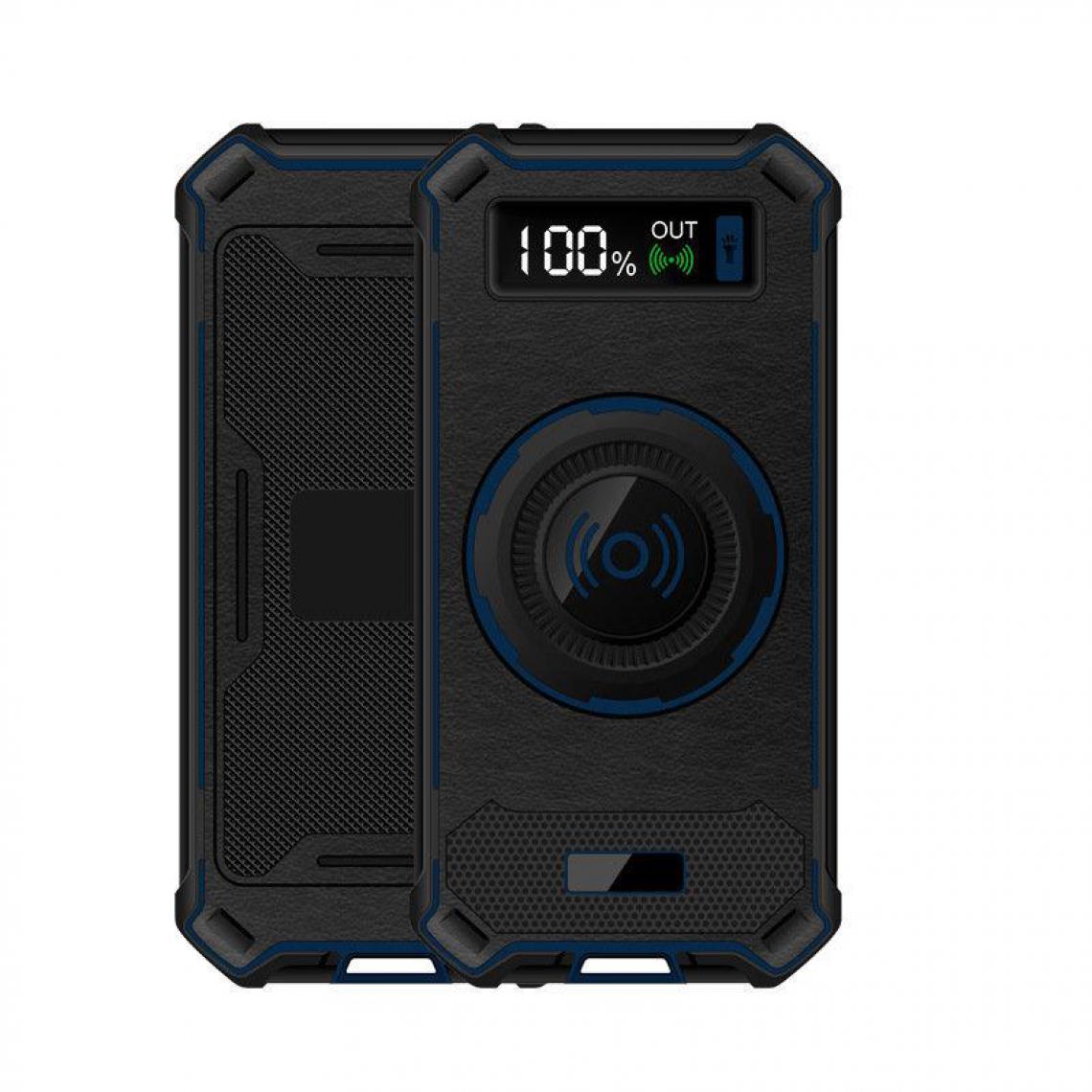 Chrono - Chargeur Portable 10000mAh de Banque D'alimentation Sans Fil Grande Capacité, Charge Rapide(Bleu) - Chargeur secteur téléphone