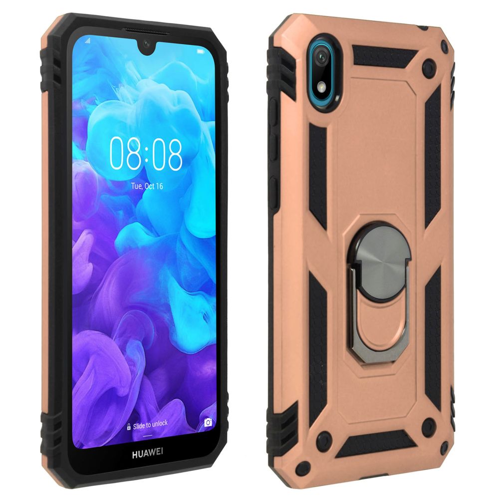 Avizar - Coque Huawei Y5 2019 et Honor 8S Bi matière Bague Fonction Support rose gold - Coque, étui smartphone