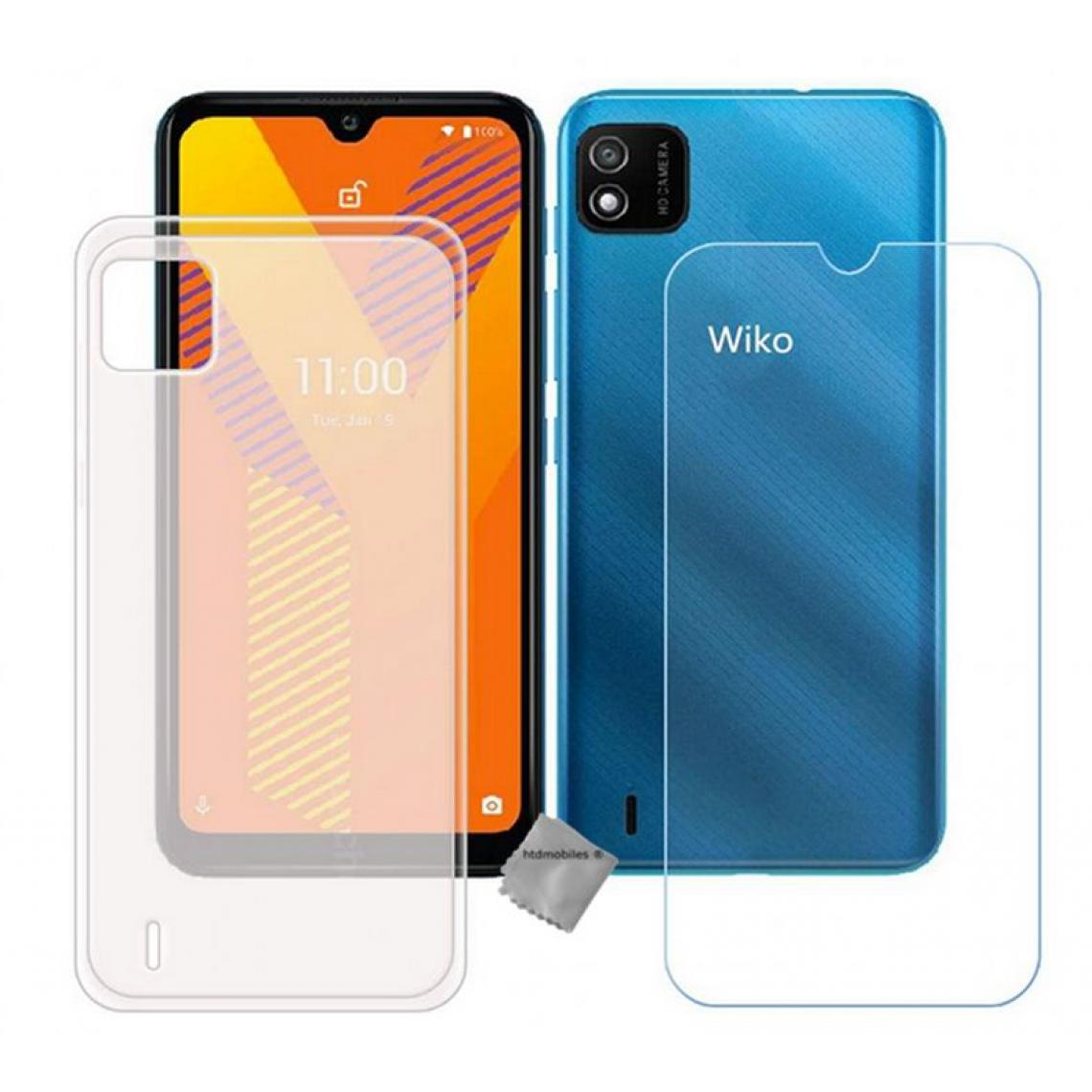 Htdmobiles - Housse etui coque pochette silicone gel fine pour Wiko Y62 + verre trempe - BLANC TRANSPARENT - Coque, étui smartphone