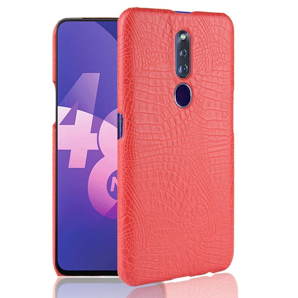 Wewoo - Coque Crocodile antichoc Texture PC + Etui PU pour OPPO F11 Pro Rouge - Coque, étui smartphone