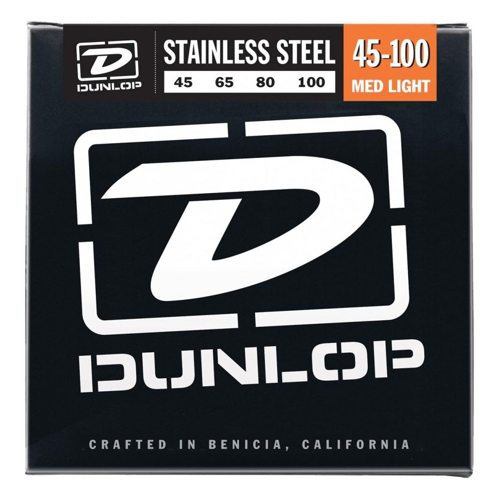 Dunlop - Dunlop DBS45100 Stainless Steel Medium light 45-100 - Jeu cordes guitare basse - Accessoires instruments à cordes