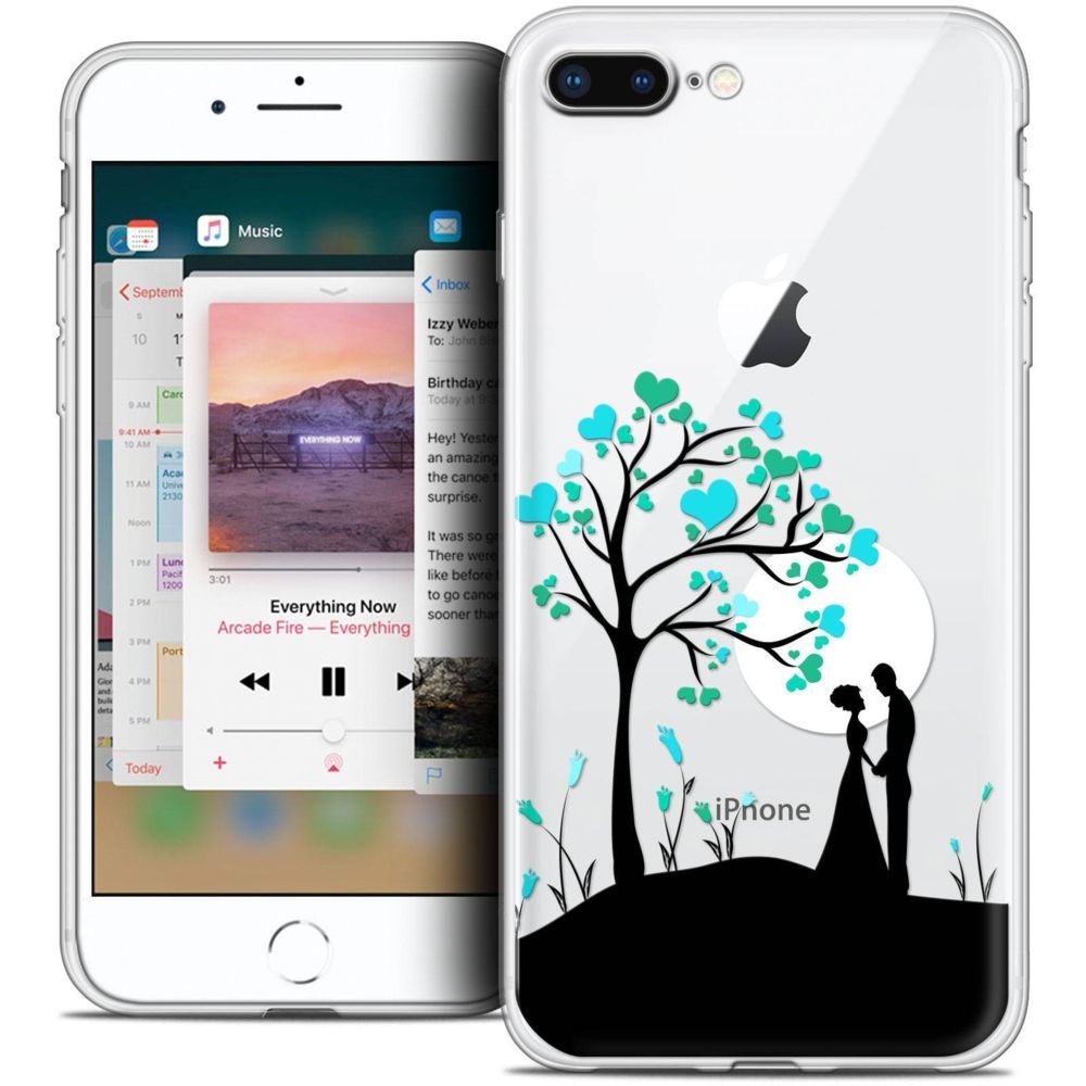 Caseink - Coque Housse Etui Apple iPhone 8 Plus (5.5 ) [Crystal Gel HD Collection Love Saint Valentin Design Sous l'arbre - Souple - Ultra Fin - Imprimé en France] - Coque, étui smartphone
