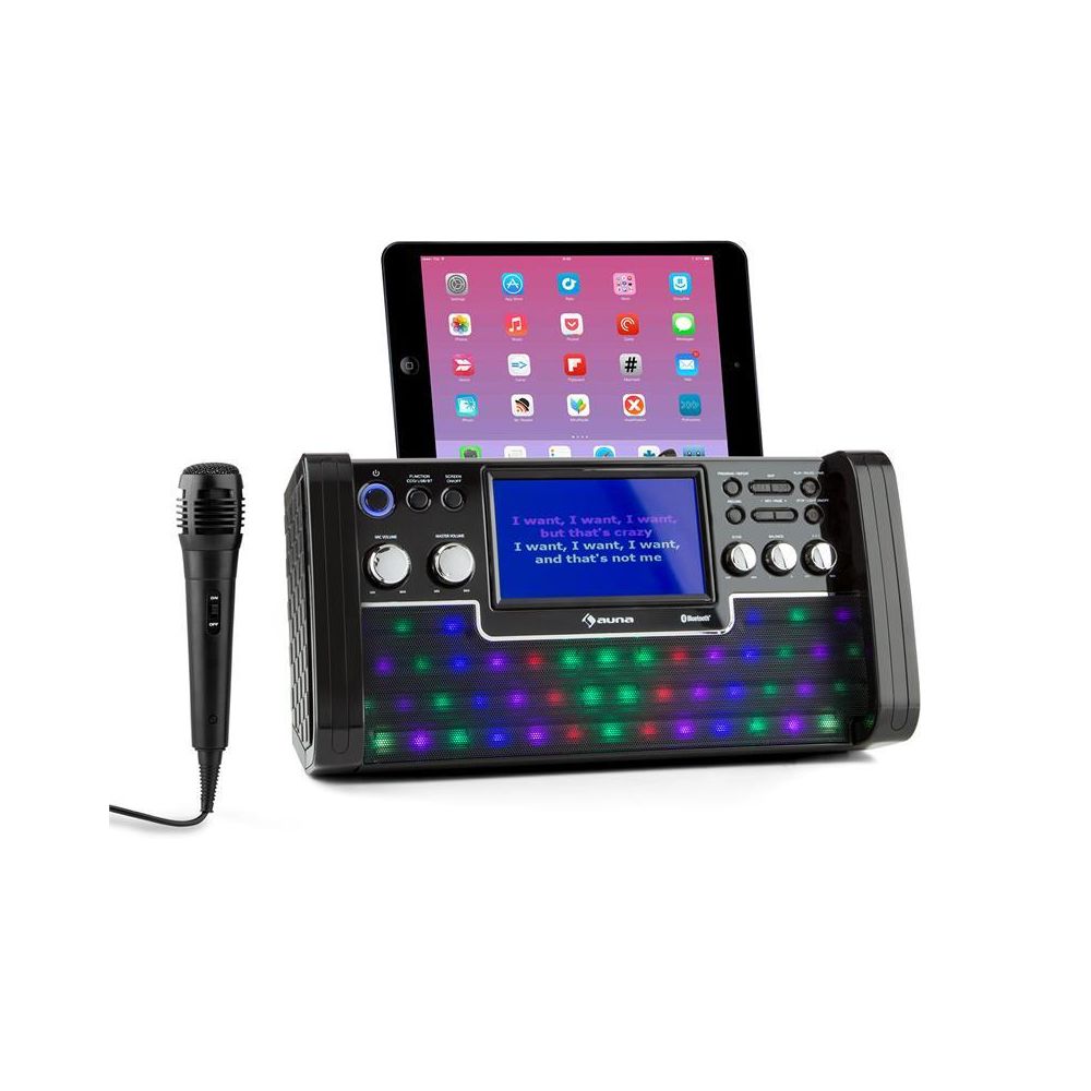 Auna - auna DiscoFever Chaîne karaoké Bluetooth LED Ecran TFT 7"" lecteur CD USB + micro auna - Sonorisation portable