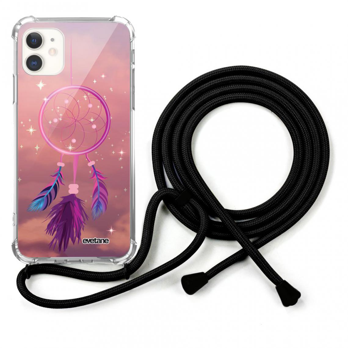Evetane - Coque iPhone 12 Mini coque avec cordon Attrape rêve rose - Coque, étui smartphone