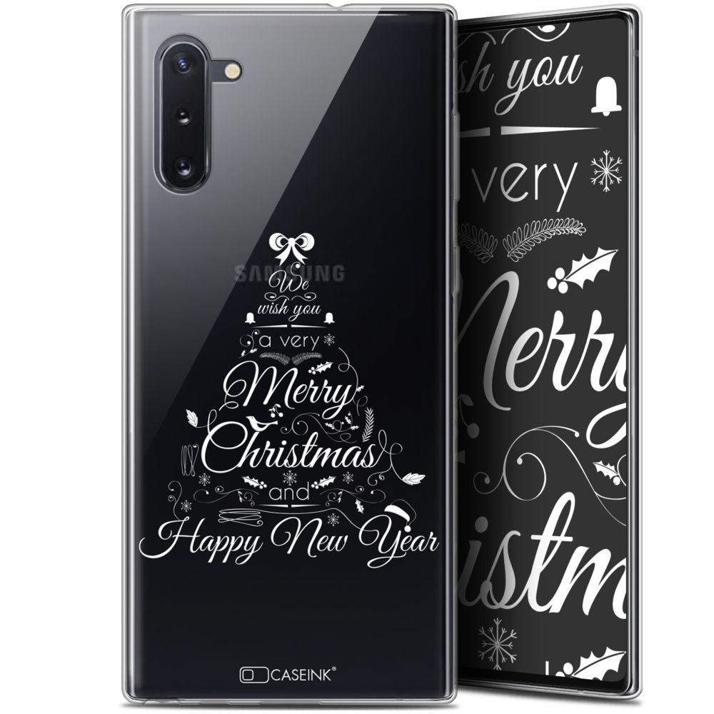 Caseink - Coque Pour Samsung Galaxy Note 10 (6.3 ) [Gel HD Collection Noël 2017 Design Calligraphie - Souple - Ultra Fin - Imprimé en France] - Coque, étui smartphone