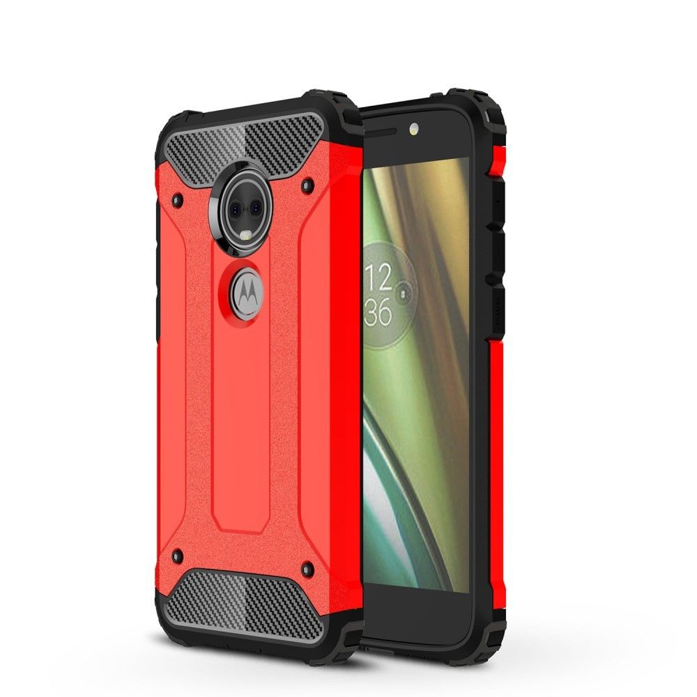marque generique - Coque en TPU hybride de garde d'armure rouge pour votre Motorola Moto E5 Play - Autres accessoires smartphone