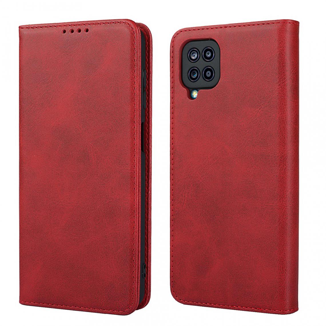Other - Etui en PU Auto-absorbé avec support rouge pour votre Samsung Galaxy A12 - Coque, étui smartphone