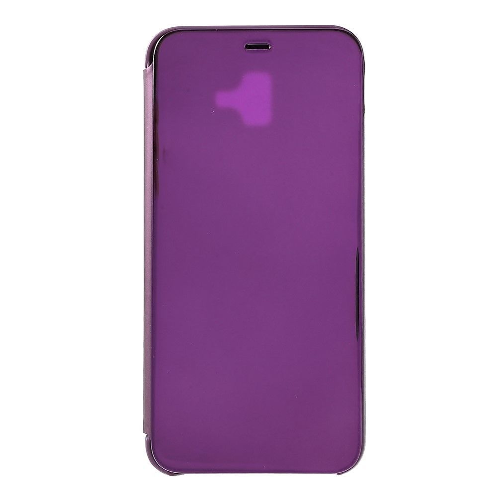 marque generique - Etui en PU surface du miroir de la fenêtre violet clair pour votre Samsung Galaxy J6 Plus - Autres accessoires smartphone