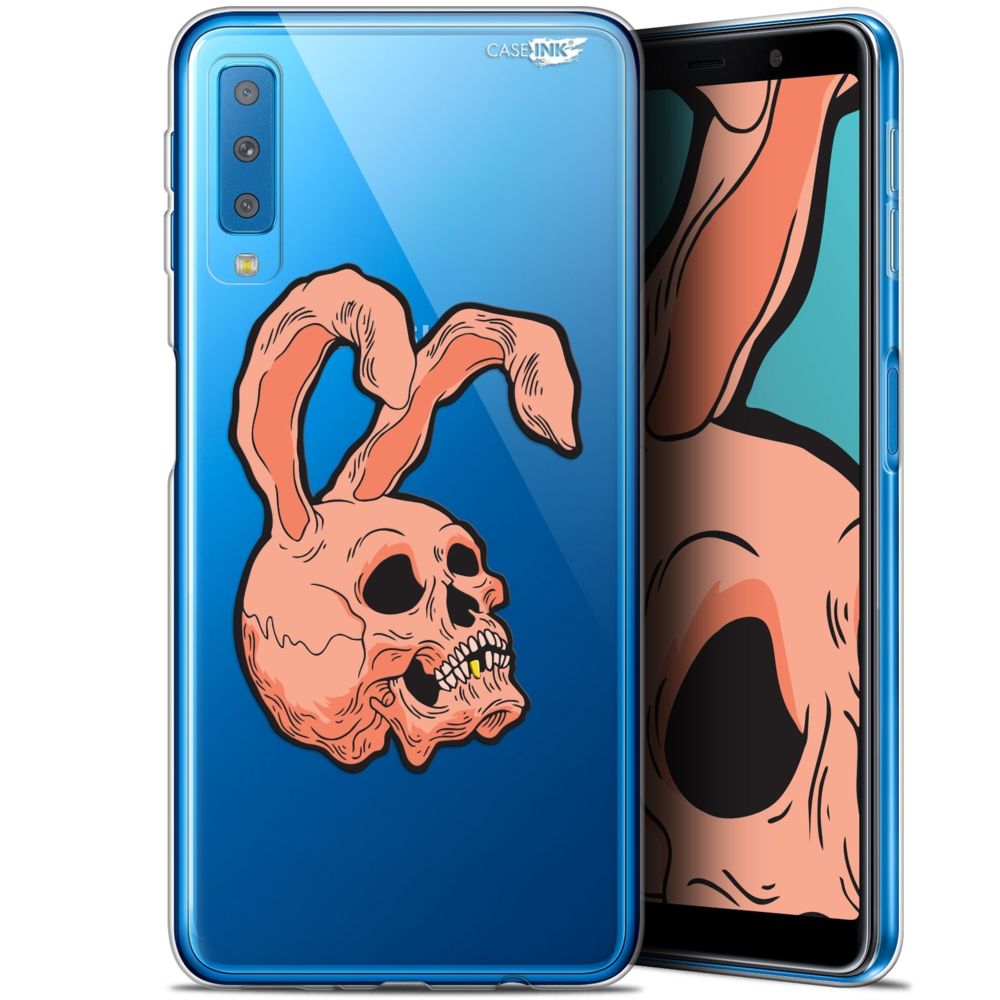 Caseink - Coque arrière Samsung Galaxy A7 2018 (A750) (6 ) Gel HD [ Nouvelle Collection - Souple - Antichoc - Imprimé en France] Rabbit Skull - Coque, étui smartphone
