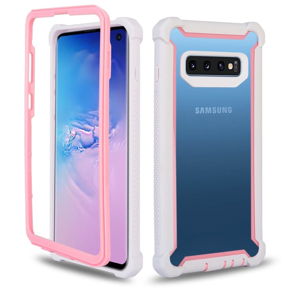 marque generique - Coque en TPU anti-goutte et hybride rose/blanc pour votre Samsung Galaxy S10 - Coque, étui smartphone
