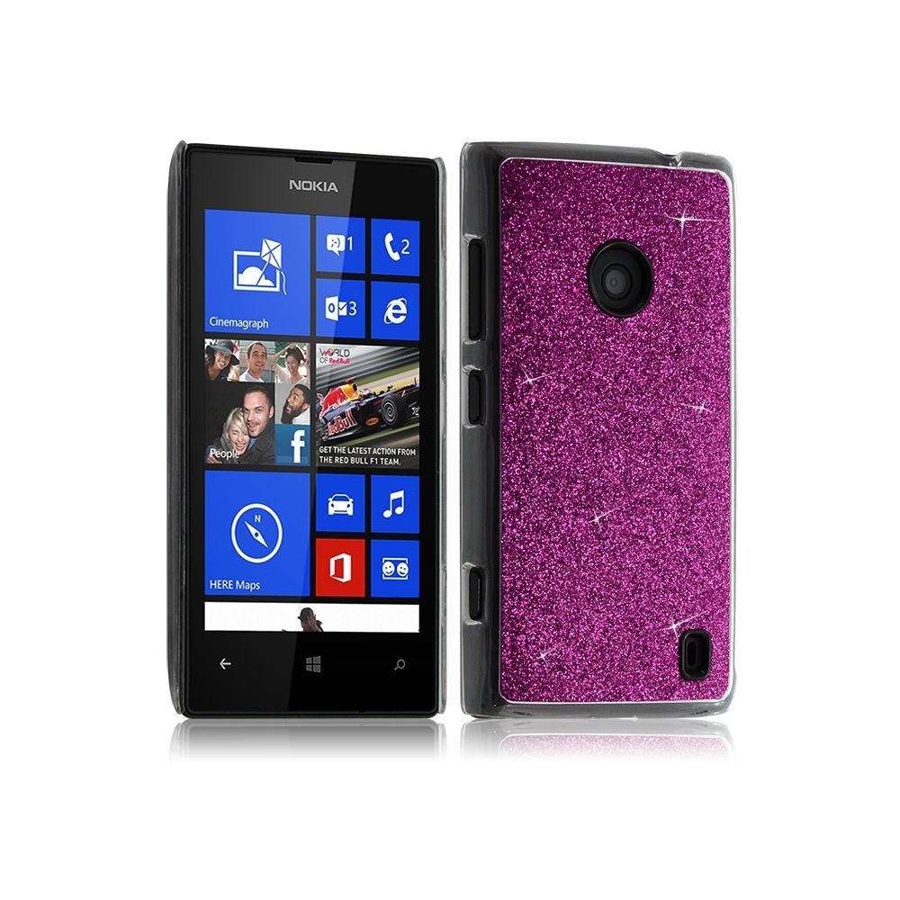 Karylax - Housse Etui Coque Rigide pour Nokia Lumia 520 Style Paillette Couleur Rose Fushia - Autres accessoires smartphone