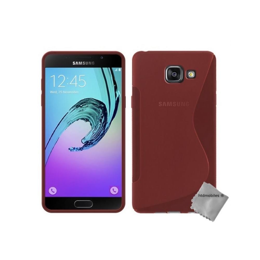 Htdmobiles - Housse etui coque pochette silicone gel fine pour Samsung Galaxy A3 (2016) + film ecran - ROUGE - Autres accessoires smartphone