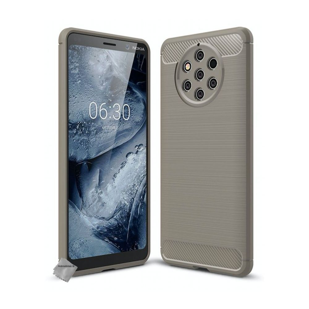 Htdmobiles - Housse etui coque silicone gel carbone pour Nokia 9 Pureview + verre trempe - GRIS - Autres accessoires smartphone