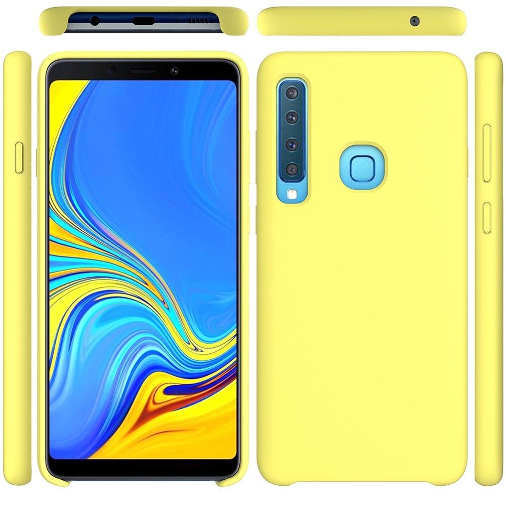 marque generique - Coque en silicone liquide jaune pour votre Samsung Galaxy A9 (2018)/A9 Star Pro/A9s - Autres accessoires smartphone