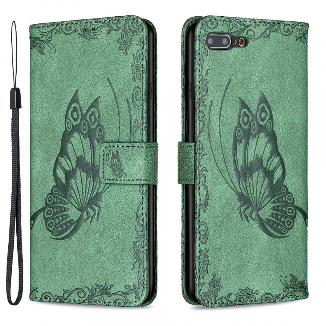 Other - Etui en PU Empreinte Papillon Fleur vert pour votre Apple iPhone 8 Plus/7 Plus - Coque, étui smartphone