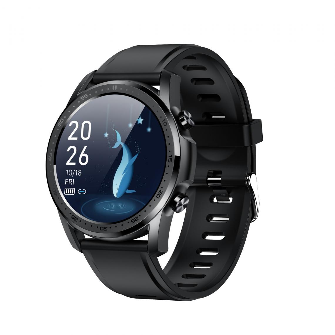 Chronotech Montres - Smart Watch Heart Rate Blood Oxygen Watch Waterproof Fitness Tracker Watch Full Touch Screen Wearable Device(black) - Montre connectée