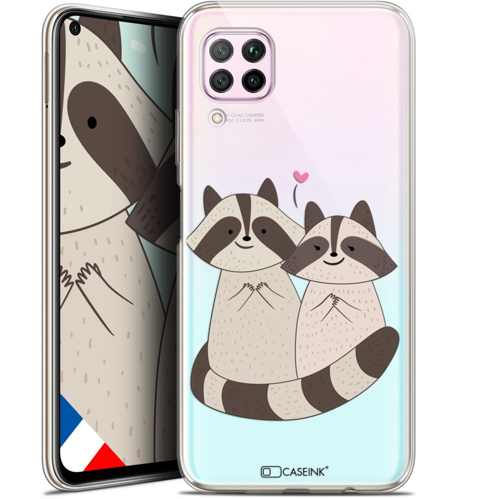 Caseink - Coque Pour Huawei P40 Lite (6.4 ) [Gel HD Collection Sweetie Design Racoon Love - Souple - Ultra Fin - Imprimé en France] - Coque, étui smartphone