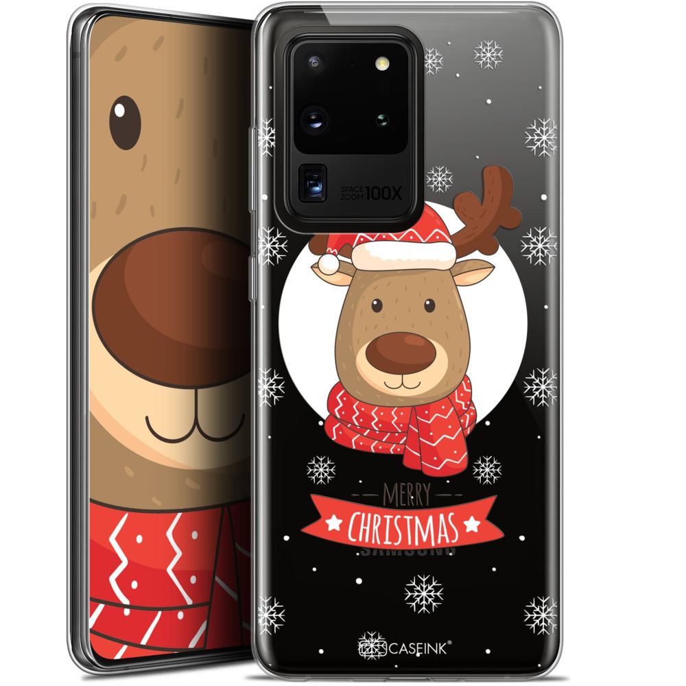 Caseink - Coque Pour Samsung Galaxy S20 Ultra (6.9 ) [Gel HD Collection Noël 2017 Design Cerf à Echarpe - Souple - Ultra Fin - Imprimé en France] - Coque, étui smartphone