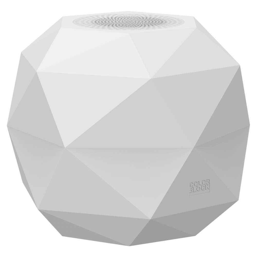 marque generique - Lampe-enceinte Prisme Sphere blanche Bluetooth Colorblock - Hauts-parleurs