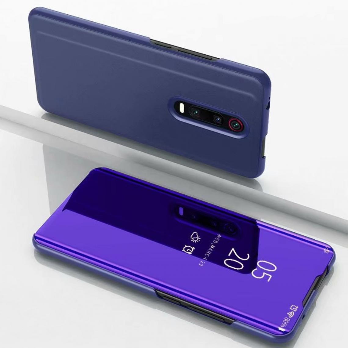 Wewoo - Housse Coque Pour Xiaomi Redmi 8 Plated Mirror Horizontal Flip en cuir avec support Étui téléphone mobile violet bleu - Coque, étui smartphone