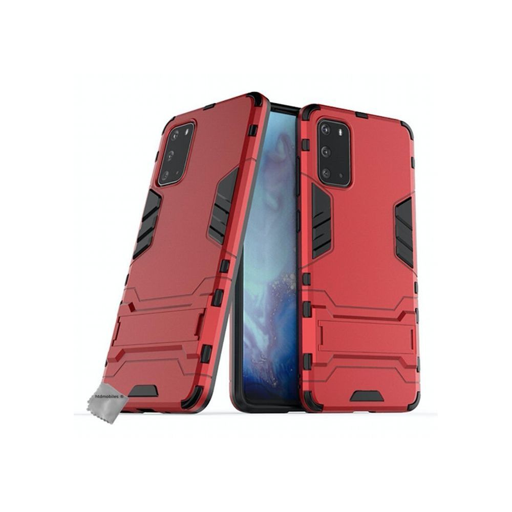 Htdmobiles - Housse etui coque rigide anti choc pour Samsung Galaxy S20 + verre trempe - ROUGE - Autres accessoires smartphone