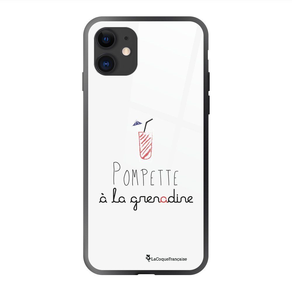 La Coque Francaise - Coque iPhone 11 soft touch noir effet glossy Pompette à la grenadine Design La Coque Francaise - Coque, étui smartphone
