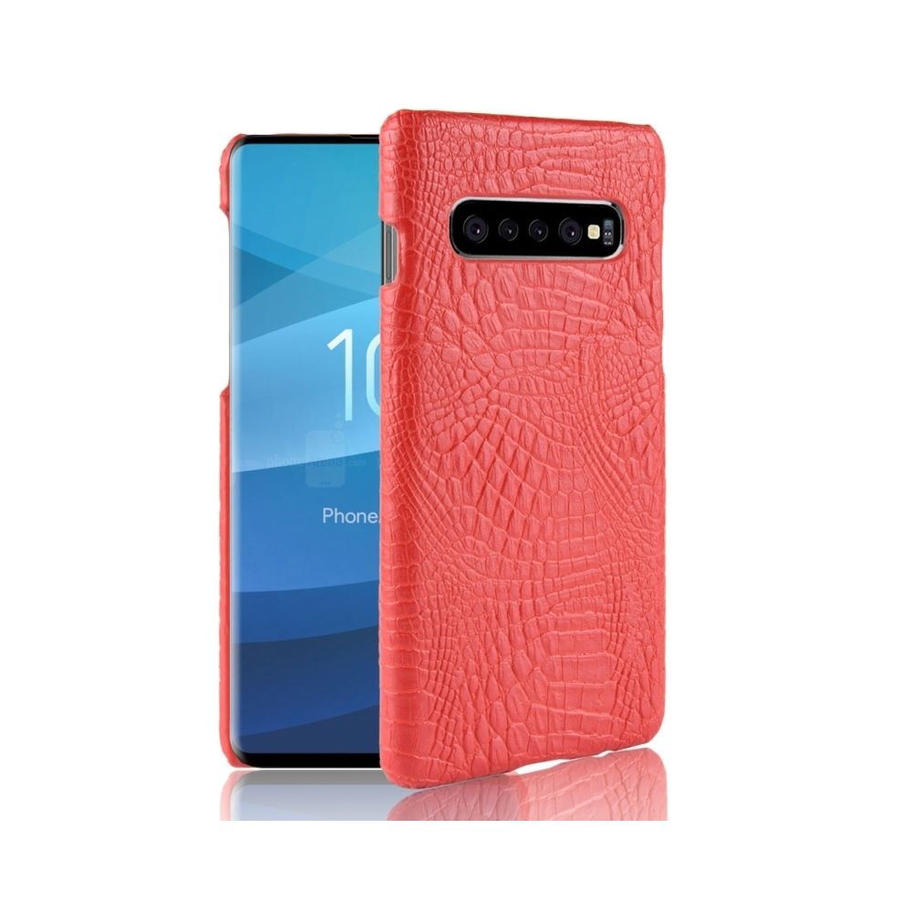 Wewoo - Coque rigide Crocodile antichoc Texture PC + Etui PU pour Galaxy S10 5G (Rouge) - Coque, étui smartphone