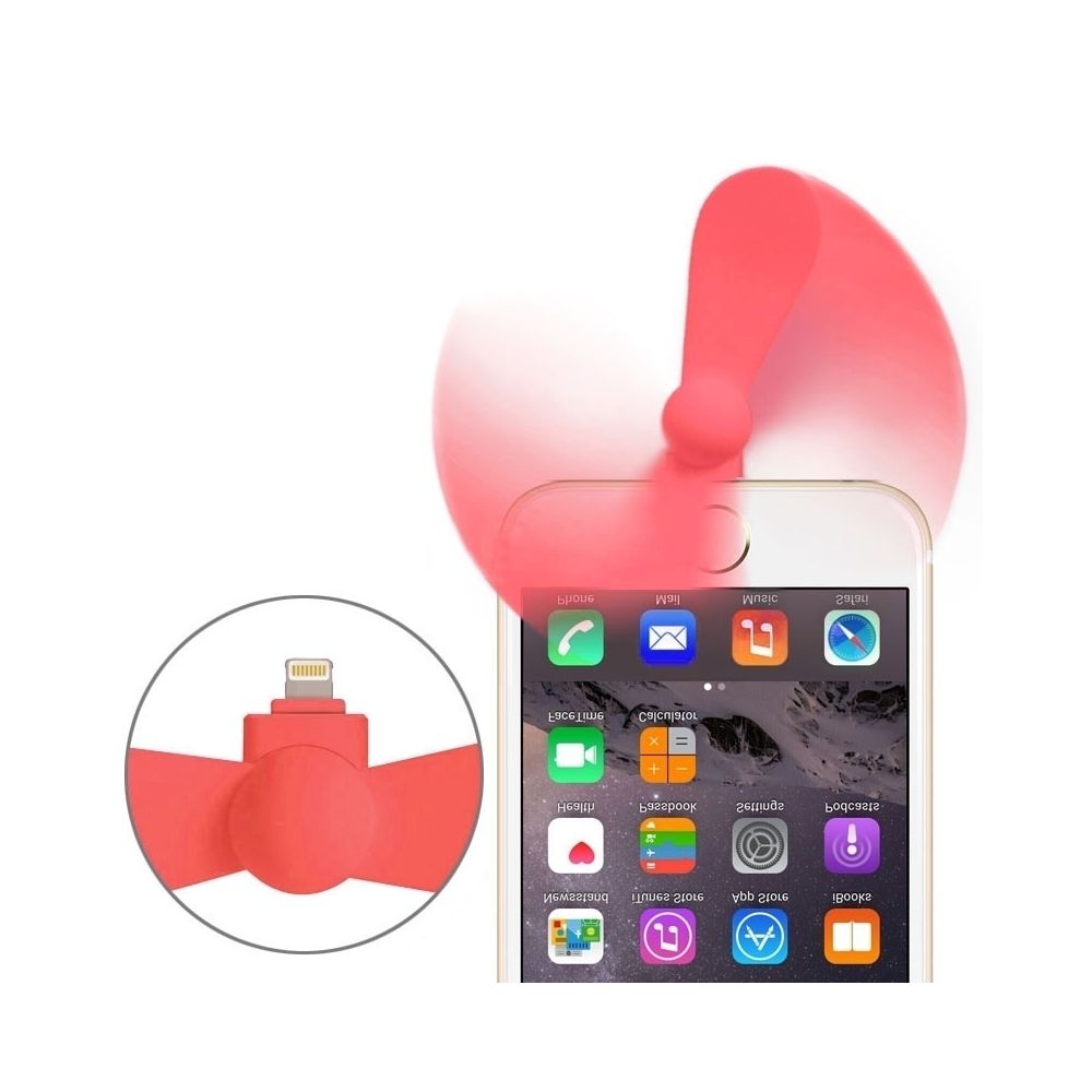 Wewoo - Pour iPhone 6 et 6 rouge Plus / 5 5S / iPad Air 2 Air 3.5 pouces Mode Portable 8 Pin USB Mini Ventilateur de Téléphone - Autres accessoires smartphone