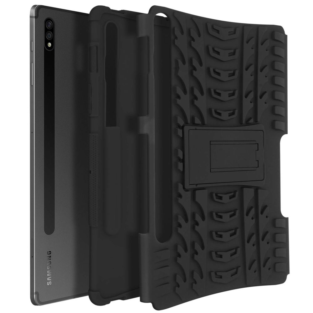 Avizar - Coque Samsung Galaxy Tab S7 11.0 Protection Bi-matière Béquille Support noir - Coque, étui smartphone