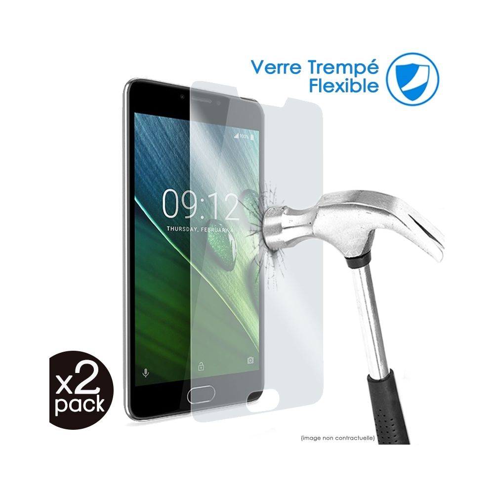 Karylax - Verre Fléxible Dureté 9H pour Smartphone Acer liquid Zest Plus (Pack x2) - Protection écran smartphone