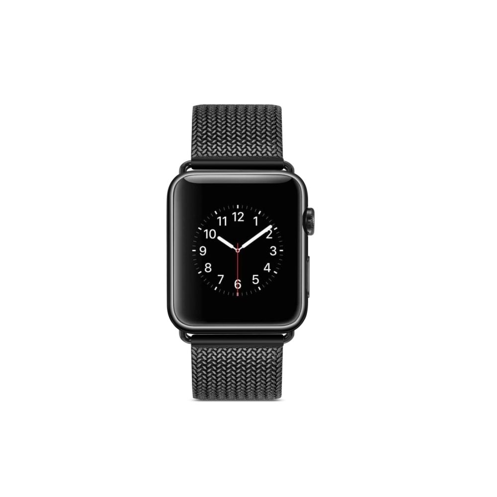 Wewoo - Bracelet de montre en acier inoxydable pour Apple Watch séries 3 et 2 1 38 mm (noir) - Accessoires Apple Watch