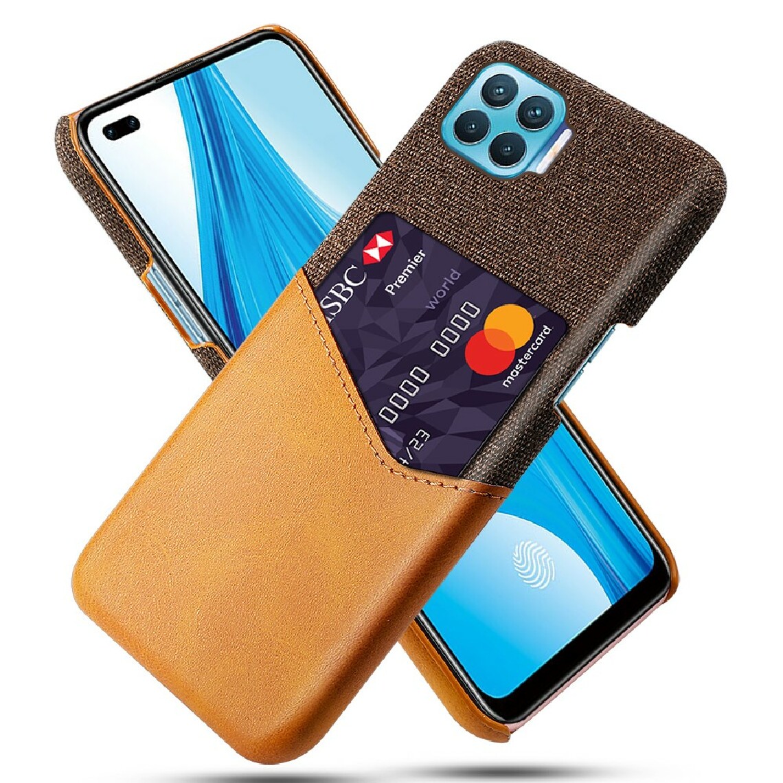 Other - Coque en TPU + PU avec porte-carte marron pour votre Oppo F17 Pro - Coque, étui smartphone