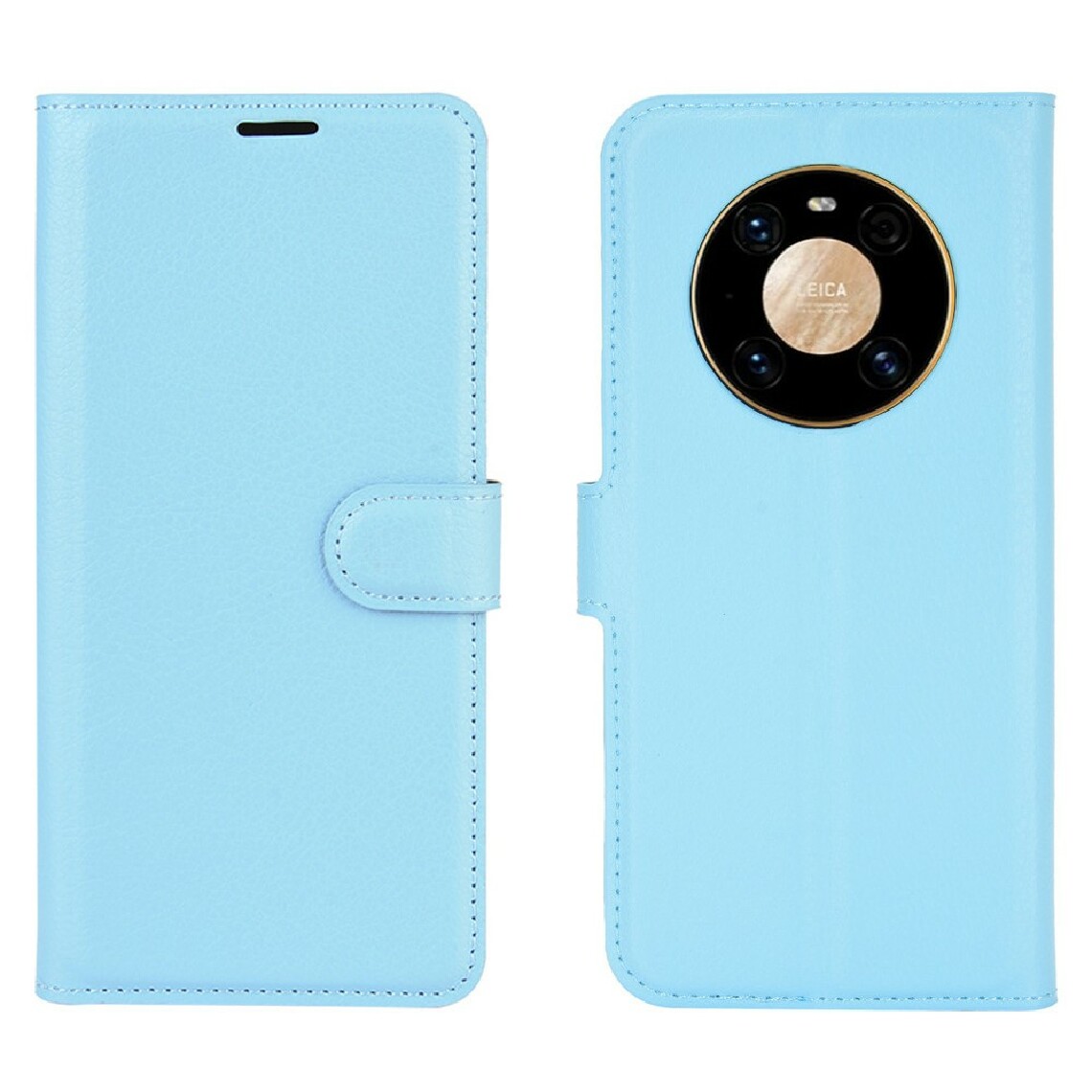 Other - Etui en PU peau de litchi avec support bleu pour votre Huawei Mate 40 Pro - Coque, étui smartphone