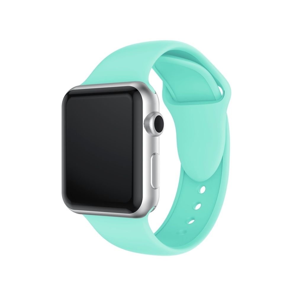 Wewoo - Bracelet Bande de montre en silicone à double rivets pour Apple Watch séries 3 et 2 1 42 mm (vert menthe) - Accessoires Apple Watch