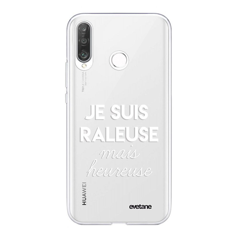 Evetane - Coque Huawei P30 Lite souple transparente Raleuse mais heureuse blanc Motif Ecriture Tendance Evetane. - Coque, étui smartphone