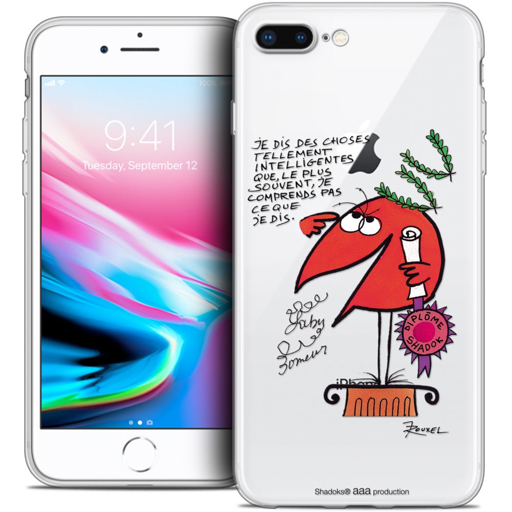 Caseink - Coque Housse Etui Apple iPhone 7 Plus (5.5 ) [Crystal Gel HD Collection Les Shadoks ? Design Intelligent - Souple - Ultra Fin - Imprimé en France] - Coque, étui smartphone