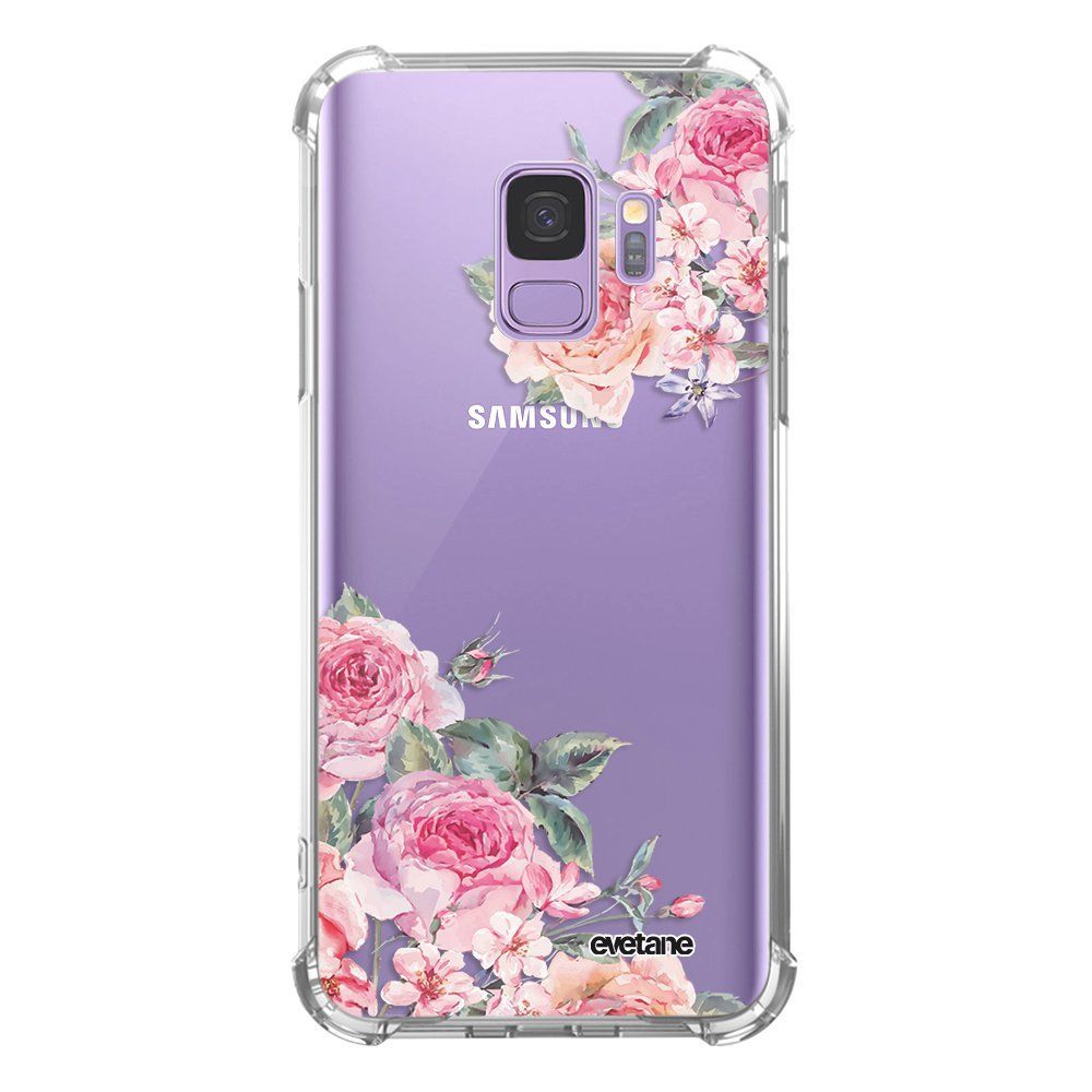 Evetane - Coque Samsung Galaxy S9 anti-choc souple avec angles renforcés transparente Roses roses Evetane - Coque, étui smartphone