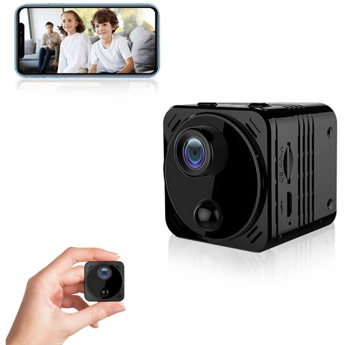 Chrono - Caméra espion Mini caméra cachée 4K WiFi 1080P Caméra de sécurité à domicile avec application téléphonique, coupure infrarouge, vision nocturne, caméra nounou/détection de mouvement de caméra(Noir) - Autres accessoires smartphone