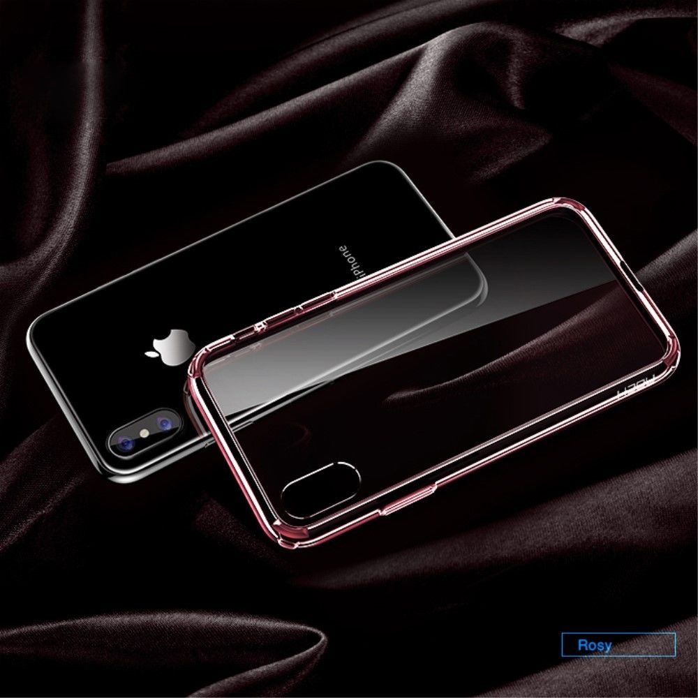marque generique - Coque en TPU transparent rose combo pour Apple iPhone X - Autres accessoires smartphone