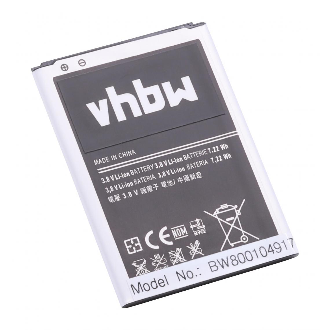 Vhbw - vhbw Batterie compatible avec Samsung Galaxy GT-i9198, S4 Mini smartphone (1900mAh, 3,7V, Li-ion) avec NFC - Batterie téléphone