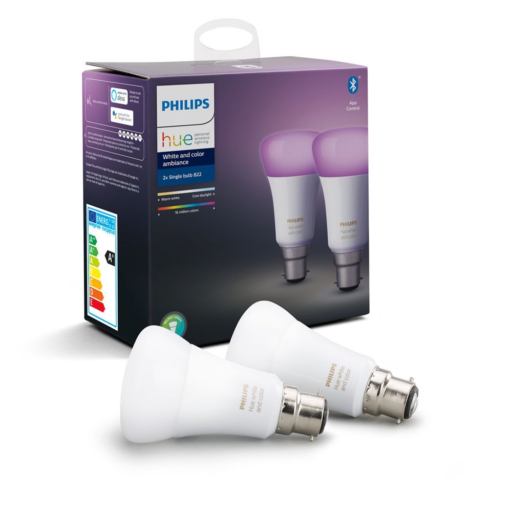 Philips Hue - White & Color Ambiance 10W B22 x2 - Ampoule connectée