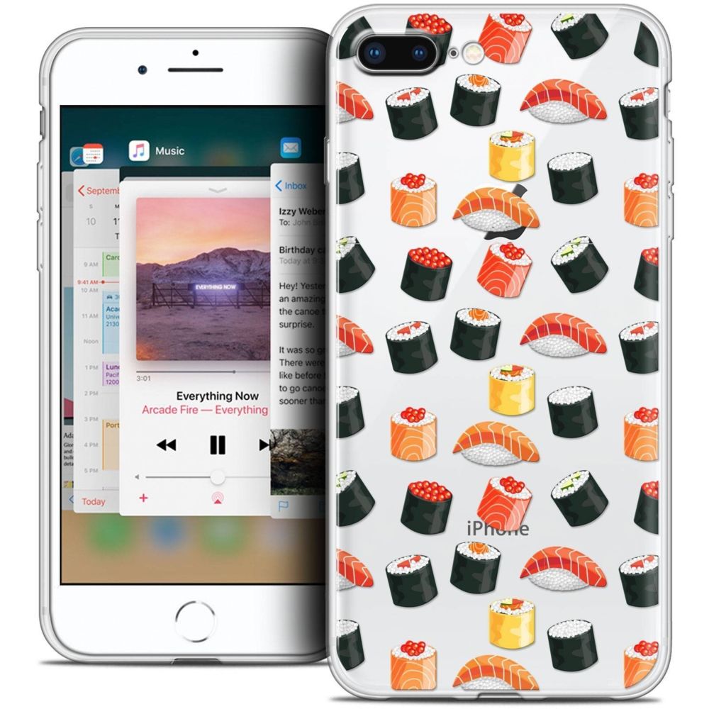 Caseink - Coque Housse Etui Apple iPhone 8 Plus (5.5 ) [Crystal Gel HD Collection Foodie Design Sushi - Souple - Ultra Fin - Imprimé en France] - Coque, étui smartphone