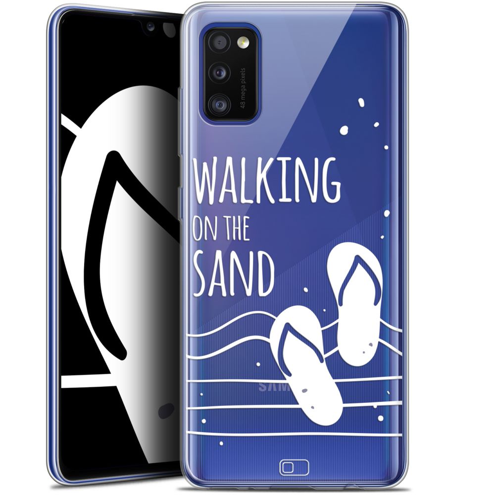 Caseink - Coque Pour Samsung Galaxy A41 (6.1 ) [Gel HD Collection Summer Design Walking on the Sand - Souple - Ultra Fin - Imprimé en France] - Coque, étui smartphone