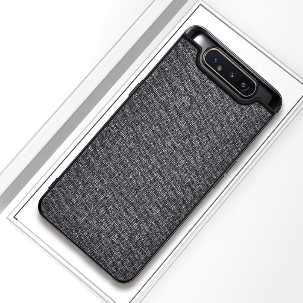 marque generique - Coque en TPU hybride de tissu mat gris pour votre Samsung Galaxy A80 - Coque, étui smartphone