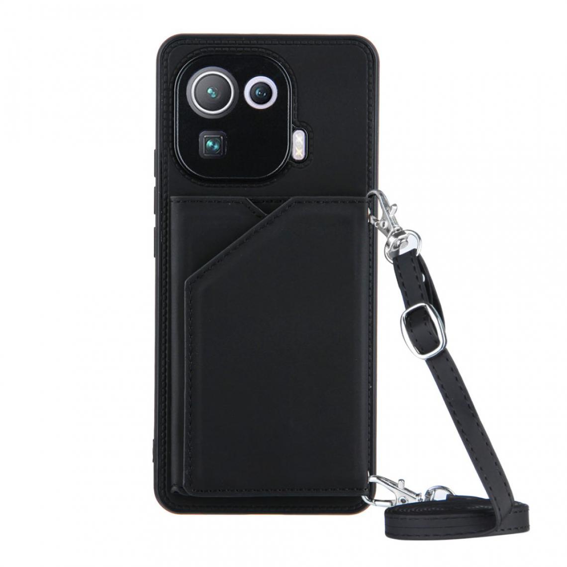 Other - Coque en TPU + PU Brillant avec béquille et porte-cartes noir pour votre Xiaomi Mi 11 Pro - Coque, étui smartphone