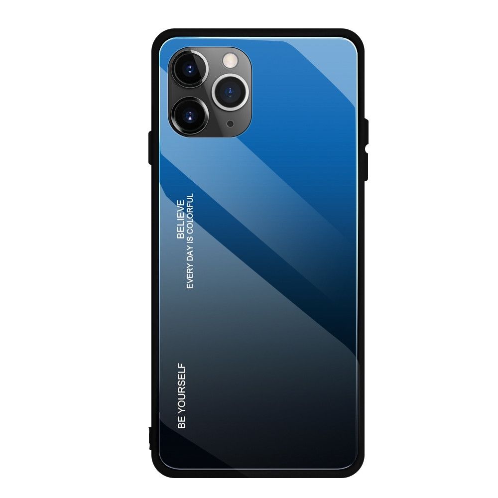 Wewoo - Coque Rigide Pour iPhone 11 Pro Étui en verre de couleur dégradée bleu - Coque, étui smartphone
