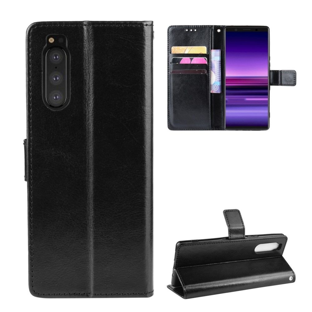 marque generique - Etui en PU peau de cheval fou noir pour votre Sony Xperia 2 - Coque, étui smartphone